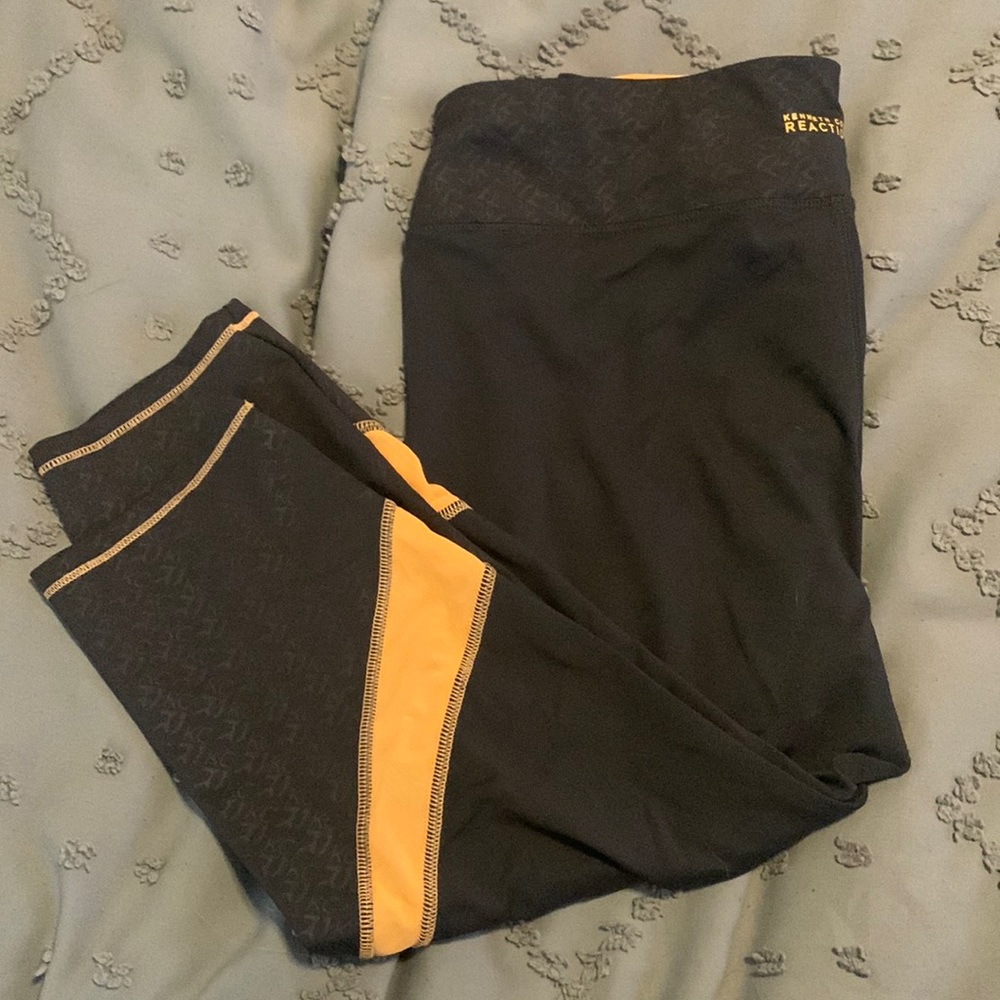 Kenneth Cole Cropped Leggings in Dark Grey and Orange